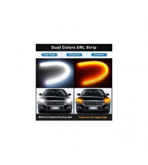 Set banda DRL LED lumina alba si semnalizare dinamica galbena 60cm 12V Cod: ZC05