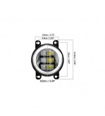 Proiector LED 30W 6500lm cu angel eyes lumina alb rece si  galben 12-24V Cod: ZC-FOGY1