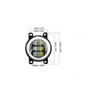 Proiector LED 30W 6500lm cu angel eyes lumina alb rece si  galben 12-24V Cod: ZC-FOGY1
