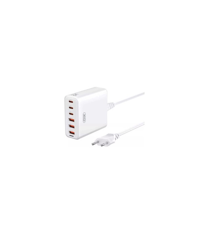 Incarcator retea cu cablaj 1.5m XO 75W ,6 USB 3USB-A - 3USB-C Cod: XO-L133