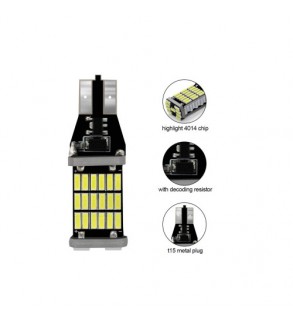 Bec T15 45SMD 4014 12V Canbus 600 lumen Lumina alba Cod: HH020