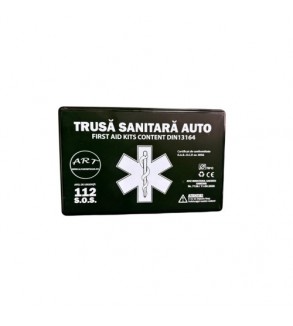 Kit siguranta auto complet  Trusa cutie Neagra  , 2x Triunghiuri, Stingator, Vesta, Geanta