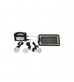 Kit iluminat portabil LED cu 3 becuri-proiector, panou solar si baterie 6V, 4.5 Ah pentru pescuit camping GD-7COB Cod: DISLK19