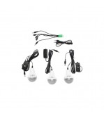 Kit iluminat portabil LED cu 3 becuri-proiector, panou solar si baterie 6V, 4.5 Ah pentru pescuit camping GD-7COB Cod: DISLK19
