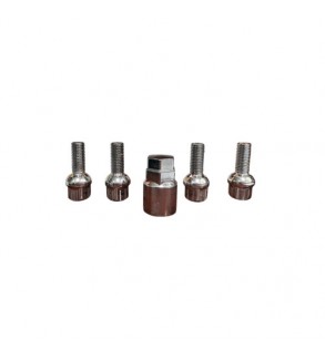 Set 4 prezoane antifurt M12x1.5  con rotund si cheie