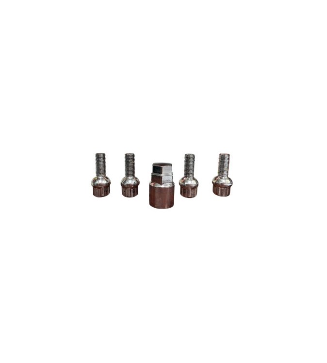 Set 4 prezoane antifurt M12x1.5  con rotund si cheie