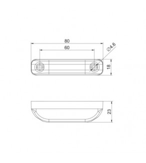 Lampa gabarit 80x18 LED, galbena, 12-30V, Cod: FT-013 Z