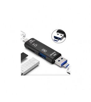 Cititor carduri memorie 5in1 USB, Tip C, Micro-USB MIV