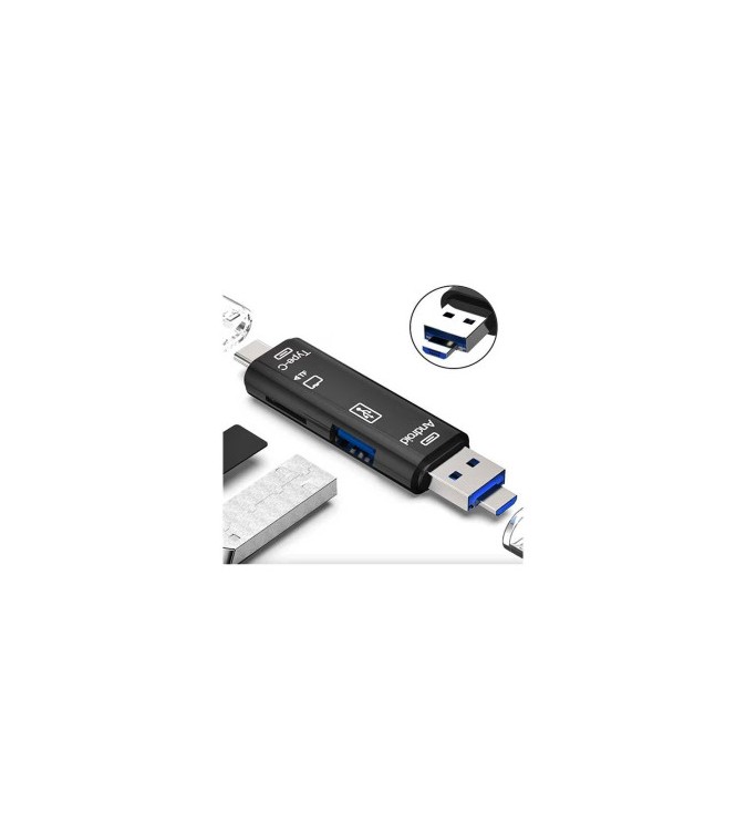 Cititor carduri memorie 5in1 USB, Tip C, Micro-USB MIV Cititor carduri memorie 5in1 USB, Tip C, Micro-USB MIV