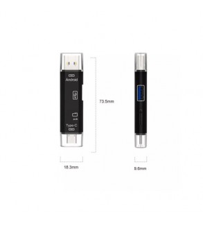 Cititor carduri memorie 5in1 USB, Tip C, Micro-USB MIV