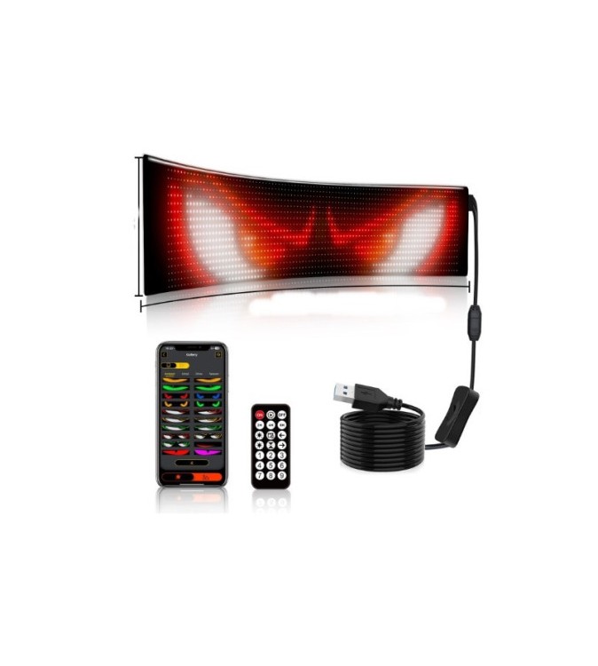 Afisaj LED programabil Eyes Devil, control Bluetooth si telecomanda, USB 5V, 102x348mm Cod: FST-EY2064 Afisaj LED programabil Eyes Devil, control Bluetooth si telecomanda, USB 5V, 102x348mm Cod: FST-EY2064