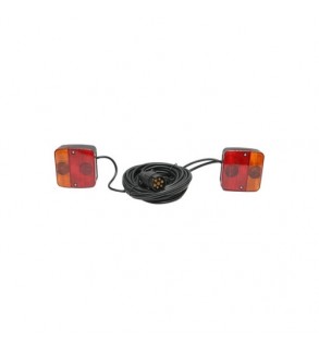 Set lampi magnetice 12V pentru remorca, fisa 7 pini, cablu 7.5m + cablu 2.5m Cod: BK69173