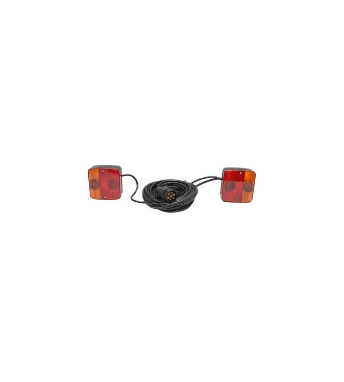 Set lampi magnetice 12V pentru remorca, fisa 7 pini, cablu 7.5m + cablu 2.5m Cod: BK69173