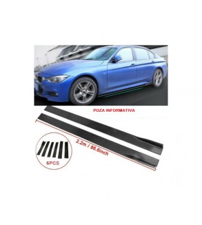 Set prelungiri ornament praguri laterale tuning carbon, lungime 220cm. Cod: UNIV-052C