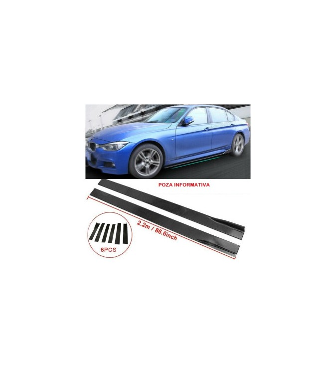 Set prelungiri ornament praguri laterale tuning carbon, lungime 220cm. Cod: UNIV-052C