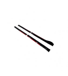 Set prelungiri ornament praguri laterale tuning, Negru Lucios-Rosu  Cod: PRG1012