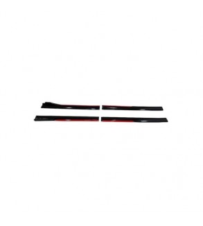 Set prelungiri ornament praguri laterale tuning, Negru Lucios-Rosu  Cod: PRG1012