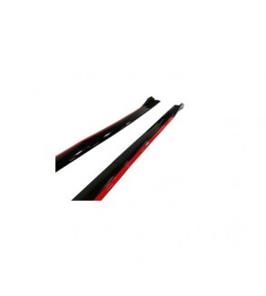 Set prelungiri ornament praguri laterale tuning, Negru Lucios-Rosu  Cod: PRG1012