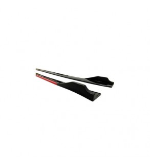 Set prelungiri ornament praguri laterale tuning, Negru Lucios-Rosu  Cod: PRG1012
