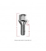 Prezoane pentru jante de aluminiu, M12x1,25 mm, cu con drept, lungime 28 mm, cap cheie 17 Cod: B127