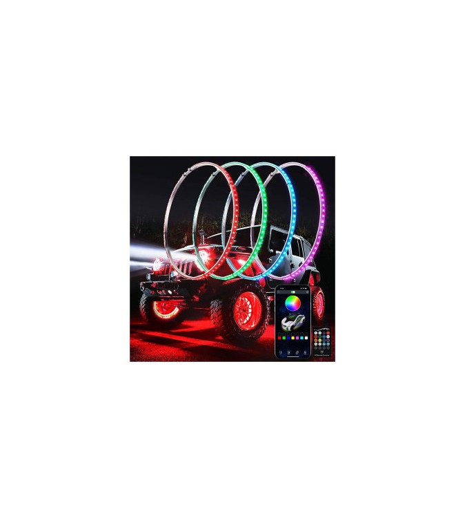 Inele lumina jante LED RGB cu aplicatie BTT 12V Cod: HH-64155