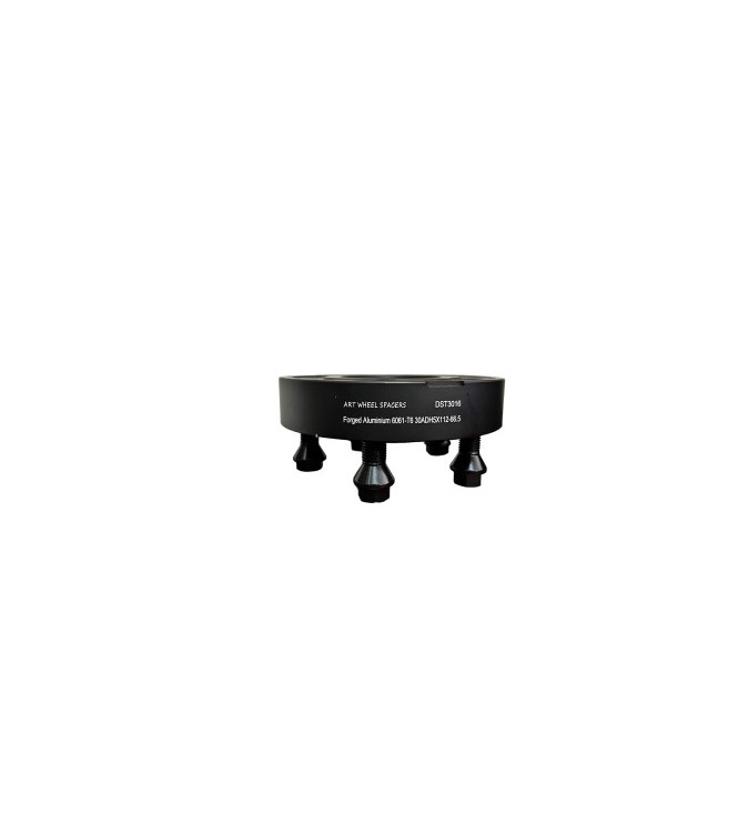 Distantier jante auto  5x112 30mm Negru prindere dubla cu prezoane  M14x1,5 66,5 -66,5  Cod: DST3016