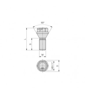 Prezoane pentru jante de aluminiu,cap scurt, dimensiuni M12x1,5 mm, lungime 26 mm, cu con drept Cod: B203