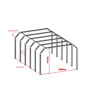 Tunel LED detailing auto 1470W, 6000K alb rece, 4000x5244 mm Cod: HEX5