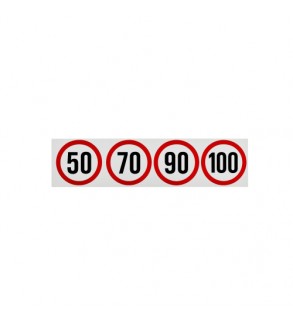 Set abtibilduri limita viteza reflectorizante pentru camion, diametru 18.8 cm  50, 70, 90, 100 Cod: HUJ007
