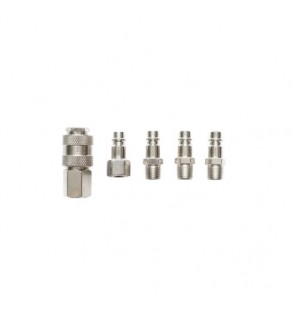 Set 5 cuple rapide 1-4 BSPT pentru furtunuri aer comprimat si scule pneumatice Crownman Cod: DISPN97