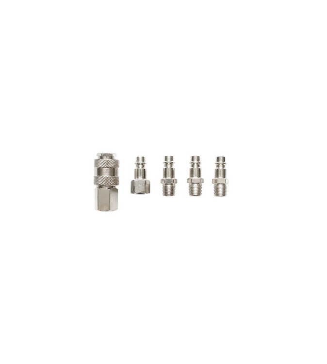 Set 5 cuple rapide 1-4 BSPT pentru furtunuri aer comprimat si scule pneumatice Crownman Cod: DISPN97