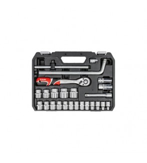 Trusa scule 25 piese tubulare 1-2 Yato Cod: YT-38741