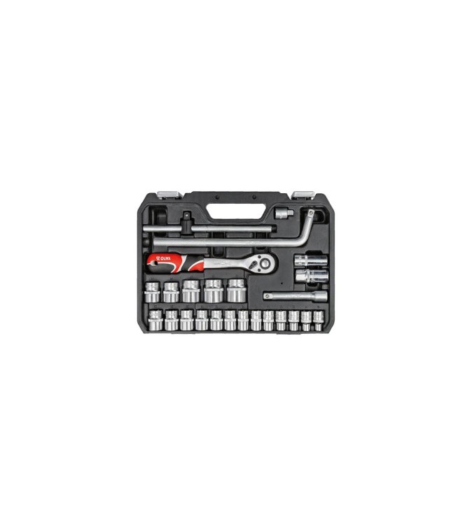 Trusa scule 25 piese tubulare 1-2 Yato Cod: YT-38741