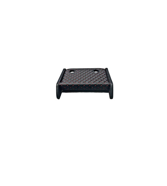 Masa de bord cu 2 suporti pentru pahare ,piele ecologica culoare Negru cusatura Rosie compatibila Renault Master 4  2020-2024