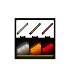Lampa laterala LED  rosie cu 3 functii  lumina continua, flash, semnalizare dinamica 12-24V  Cod: ZC-15LEDR