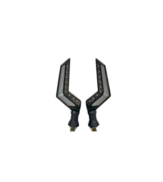 Semnalizare moto 12V cu funtie de lumina de zi alba si semnalizare  galbena  Cod: FS-1214