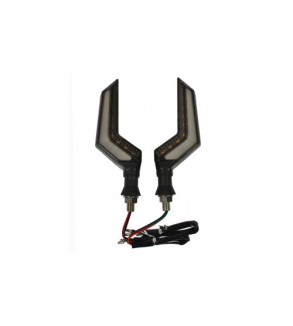 Semnalizare moto 12V cu funtie de lumina de zi alba si semnalizare  galbena  Cod: FS-1214