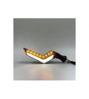 Semnalizare moto 12V cu funtie de lumina de zi alba si semnalizare  galbena  Cod: FS-1214