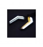 Semnalizare moto 12V cu funtie de lumina de zi alba si semnalizare  galbena  Cod: FS-1214