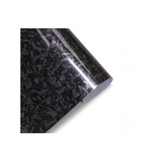 Folie auto autocolant Pet Premium carbon forjat lucios 1.52m x 1m cu tehnologie eliminare bule Cod: PET10160