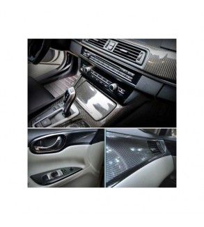 Folie auto autocolant Pet Premium carbon negru 1.52m x 1m cu tehnologie eliminare bule Cod: PET10085