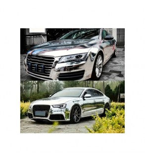 Rola folie auto autocolant PVC cromata argintiu oglinda 1.52m x 30m cu tehnologie eliminare bule Cod: KM9055