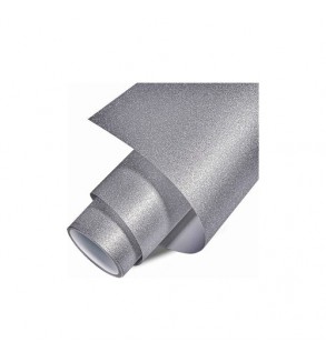 Folie auto autocolant PVC argintie sclipici mat 1.52m x 1m cu tehnologie eliminare bule Cod: KM9247