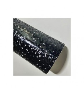 Folie auto autocolant PVC negru cu model 3D 1.52m x 1m cu tehnologie eliminare bule Cod: KM1009