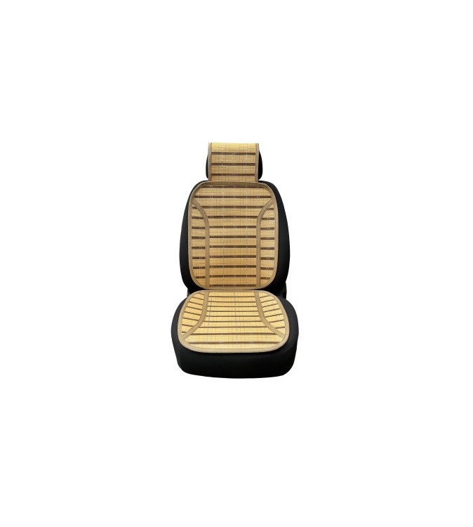 Set huse auto din bambus culoare bej universale pentru scaune auto cu spatar si tetiera Cod: XYJ-BMB