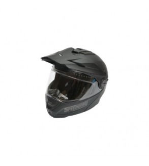 Casca motocross integrala negru mat cu viziera transparenta si ochelari de soare, marimea L Lion Cod: DISTM86