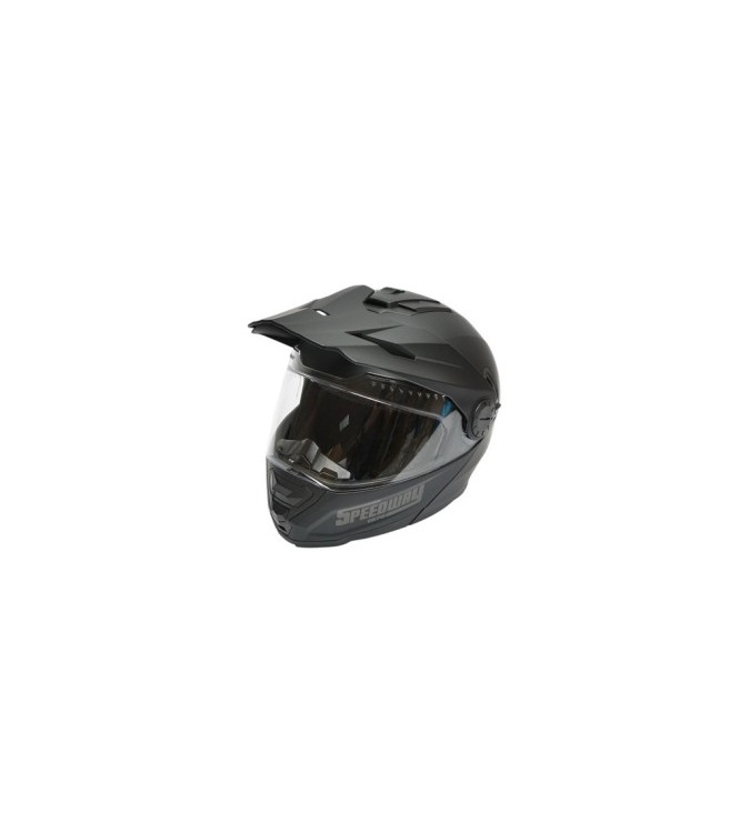 Casca motocross integrala negru mat cu viziera transparenta si ochelari de soare, marimea L Lion Cod: DISTM86