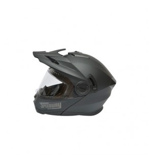 Casca motocross integrala negru mat cu viziera transparenta si ochelari de soare, marimea L Lion Cod: DISTM86