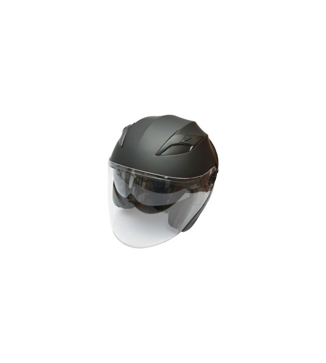 Casca moto tip jet neagra, model urban cu viziera transparenta si ochelari de soare, marimea L Cod: DISTM80