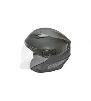 Casca moto tip jet neagra, model urban cu viziera transparenta si ochelari de soare, marimea L Cod: DISTM80